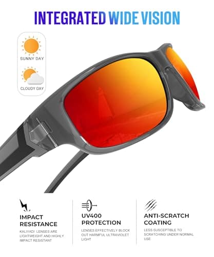 KALIYADI Polarized Sunglasses-for-Men Sports Sunglasses: Mens Sun Glasses with UV400 for Running Fishing Golf - Thumbnail 3