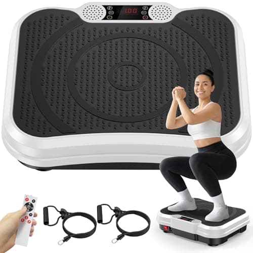 Trekora Vibration Plate Exercise Machine, Vibrating Fitness Platform for Lymphatic Drainage, Full Body Shaker Workout Equipment, Vibrate Fitness Platform for Home Women Men Exercise Gym (White) - Image 1
