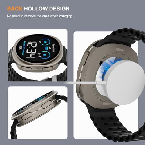 SDOCEBF 3 in 1 Metal Case for Samsung Galaxy Watch 8 Screen Protector 40mm, Ultra-Thin Aluminum Protective Bumper with Back Cover, Scratch-Resistant Cover for Galaxy Watch8, Titanium - Thumbnail 5