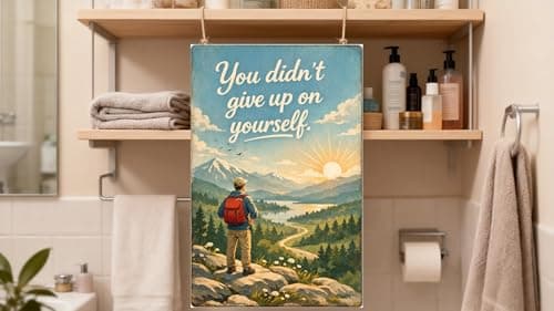 Vintage Tin Sign - You Didn’t Give Up on Yourself – Inspirational Metal Art Poster for Home, Office, Gym, Workshop – Motivational Quote for Strength & Resilience – 8x12 Inch - Thumbnail 2