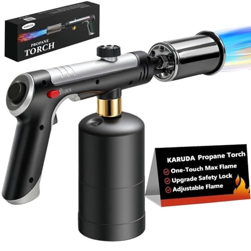 Powerful Propane Torch Gun，Flame Thrower Gun With One-Touch Max Fire, Kitchen Cooking Torch with a Safety Lock,Kitchen Torch Gun for Campfire，Grill, Sous Vide, BBQ (Tank Not Included) - Image 1