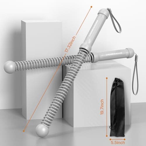 Power GUIDENCE 2PCS Weighted Ropeless Battle Ropes, Portable Cordless Battle Rope with Non-Slip Handles, Workout Exercise Rope for HIIT, Cardio & Strength, Gray - Thumbnail 2