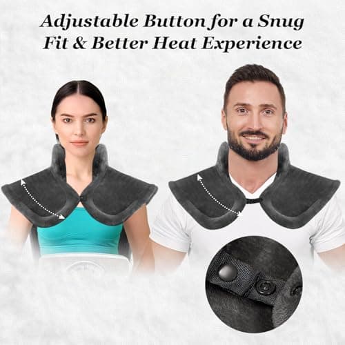 WUGE Mothers Day Gifts for Mom, Heating Pad for Neck Shoulder and Back, Birthday Gift for Women Men, Deeper Pain Relief, Large Weighted Heat Pad, ETL Certified, Gray - Thumbnail 3