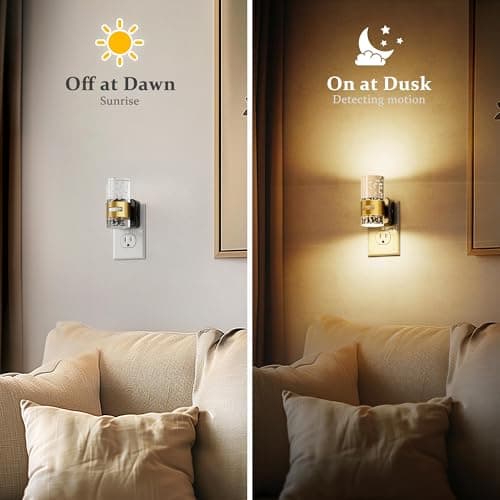 JandCase Motion Sensor Night Light, Night Lights Plug into Wall,2 Pack 3000K Soft White 0-100 LM Dimmable LED Night Light, Motion Activated Nightlight for Bathroom Hallway Decor - Thumbnail 3