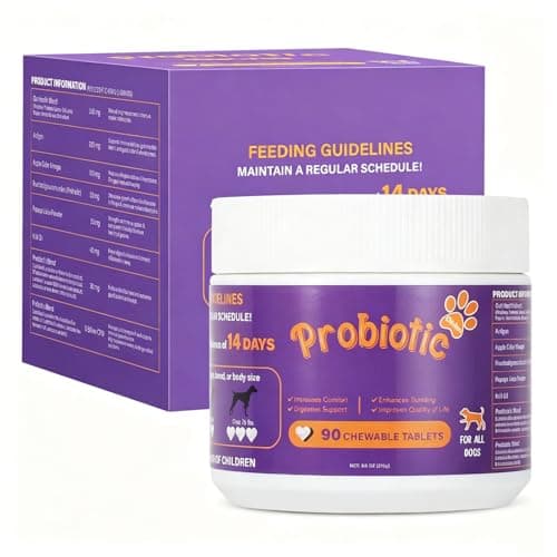 Dog Probiotic Chewable Tablets with Prebiotic & Digestive Enzymes, Daily Gut Support Supplement for All Breed Dogs, Chicken Flavor 90 Count - Thumbnail 4