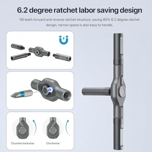 DYLIFE 24 in 1 Magnetic Screwdriver Set, DIY Ratchet Mini Removable Self-Assembly Precision Screwdriver Tool Kit, Magnetic DIY Precision Tool Kit with Variety Head Styles for PC/Mobile/Watch/Bicycle - Thumbnail 3