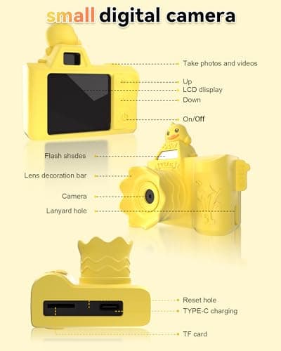 Mini Digital Camera for Boys Girls Aged 3-9, Toddler Cameras for Christmas and Birthday Gifts,Children's Digital Video Camera, Toy Cameras for 3 4 5 6 7 8 9 Year Olds,32G SD Card Included - Thumbnail 6