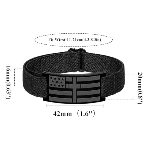 GLEZZA To Brother Bracelets Gifts,American Flag Cross Bible Verse Bracelet Christmas Birthday Christian Fathers Day Jewelry Gifts,Adjustable Size - Thumbnail 5