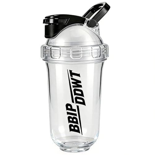 BBIPDDWT 20 oz Protein Shaker Bottle, Leak-Proof shaker bottle with mixing ball, Portable Pre Workout Whey Protein Drink Shaker Cup, BPA-Free Tritan Material, Dishwasher Safe, white - Image 1