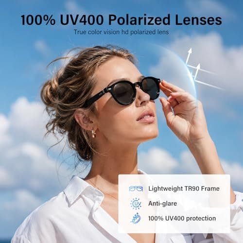 GetD 2026 AI Smart Glasses for Men Women, Translation Glasses with ChatGPT 145 Language, Photochromic Lenses, Bluetooth Glasses 11H Music Play /9H Call for Travel Daily Use - Thumbnail 5