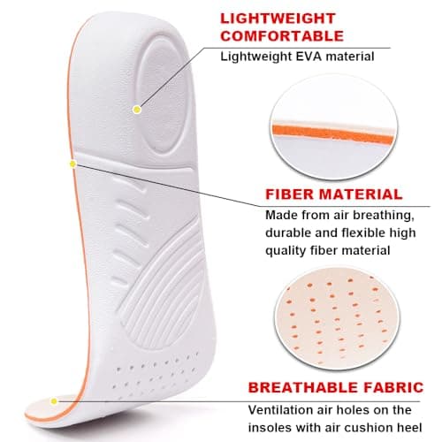 Height Increase Insole 2.5cm Breathable High Full Shoe Insoles Shoe Inserts Cushion Pads Lift Kits Elevator Insoles for Women US4-7 - Thumbnail 3