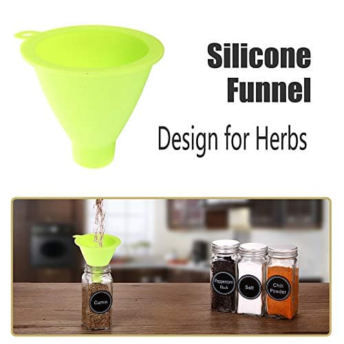 SWOMMOLY Spice Rack Organizer with 36 Empty Square Spice Jars, 396 Spice Labels with Chalk Marker and Funnel Complete Set, for Countertop, Cabinet or Wall Mount, Black - Thumbnail 4