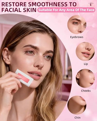 eodaimia 48pcs Wax Strips For Face, 48 Facial Wax Strips For Women, Waxing Kit For Women's Face, Eyebrow, Lip, Chest, Body & 4 Calming Oil Wipes, Face Waxing Strips For All Skin Types - Thumbnail 6