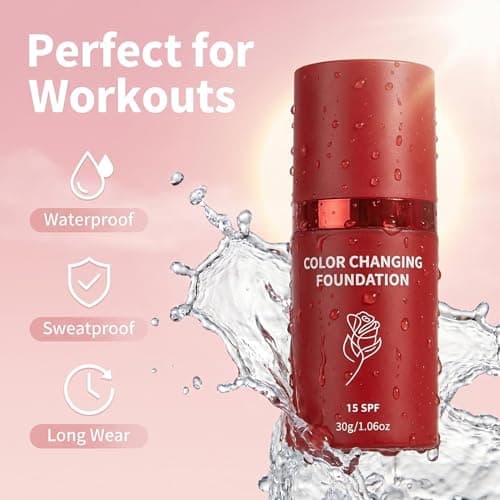 BARUBT Color Changing Foundation with SPF 15, White to Skin Tone Adapting Liquid Makeup for Mature Skin, Hydrating Waterproof Concealer Base with Hyaluronic Acid, 30g/1.06oz*2 2PCS - Thumbnail 2