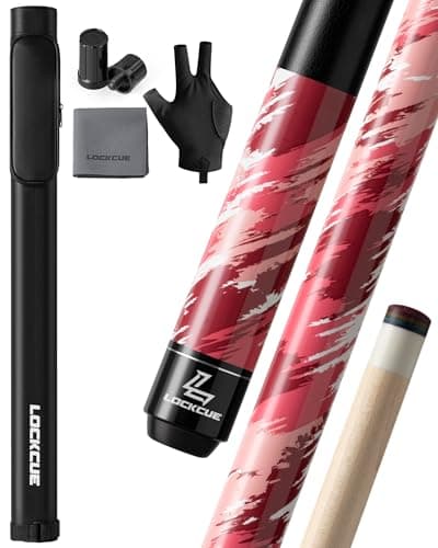 LOCKCUE Women's Lightweight Pool Cue Set | 18oz 58" Pink Billiards Stick, Hard Case, Glove & Towel (Elegant Control Combo) - Image 1