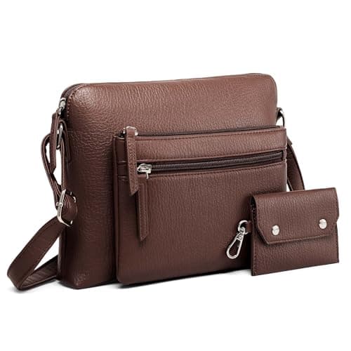 Goinsound Crossbody Purses for Women Small Organizer Crossbody Bags for Women Built in RFID Wallet Brown - Image 1