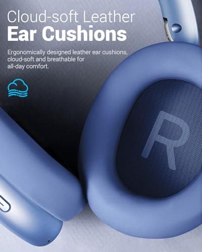 Wentronic Y01 Wireless Noise Canceling Headphones Bluetooth 5.3 Over Ear Headphones with Microphone, Hi-Res Audio, 48H Playtime, Foldable Comfortable Earpads,Compatible with iOS,Android,PC, Blue - Thumbnail 4
