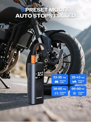 INNOVV P1 Portable Aluminum Tire Inflator 150PSI - 3X Faster Cordless Air Compressor with Auto-Shutoff, Electric Car Air Pump & Tire Pressure Gauge for Car, Motorcycle, Bike, Ball - Thumbnail 3