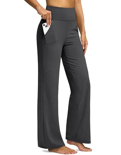 G Gradual Yoga Pants Women Wide Leg Dress Pants with Pockets High Waist Stretch Petite/Regular/Tall Casual Sweatpants Women(Heather Charcoal,31-XL) - Image 1