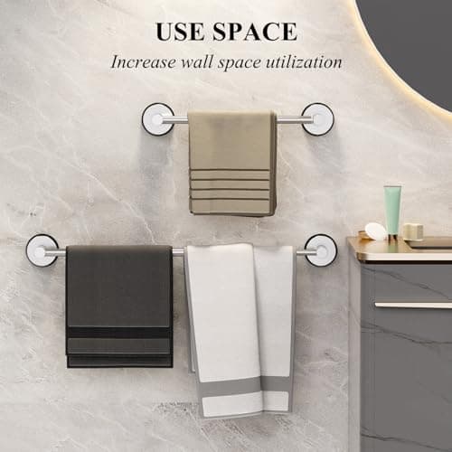 Large Towel Bar for Bathroom Wall,Adjustable 17~29 Inch Towel Racks for Bathroom Wall Mounted,Towel Holder for Glass Shower Door,Bathroom Accessories,Apparment Essentials,Home Decor-Silver - Thumbnail 6
