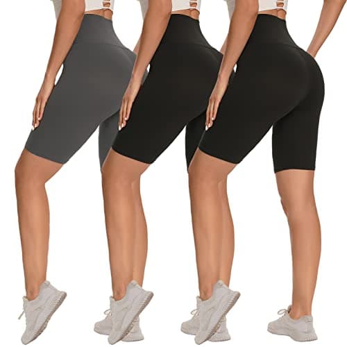 Syrinx 3 Pack Biker Shorts for Women – 8"/5"/3" High Waisted Tummy Control Workout Yoga Running Athletic Shorts - Image 1