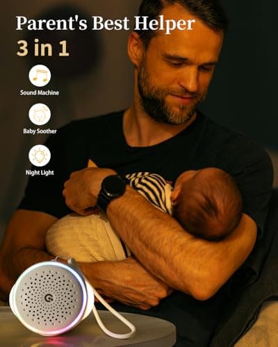 White Noise Sound Machine with 27 Soothing Sounds,Sleep Sound Timer and Memory Function - Portable Sound Machine for Baby and Adult at Home,Office,Travel and More - Thumbnail 6