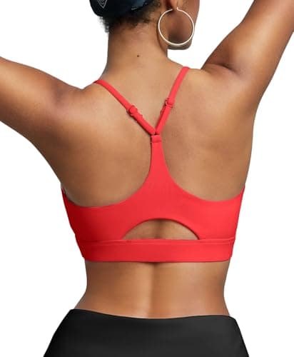 BRXL Sports Bras for Women Low Impact Y Back Sports Bras Sewn in Pads Sport Bras Adjustable Straps Sport Bras Red XXL - Image 1