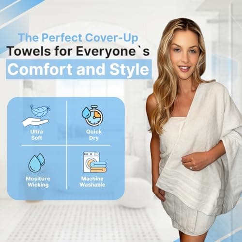 Infinitee Xclusives 100% Cotton Luxury Bath Towels Set of 2 (27x54 Inches) (Brilliant White, Bath Towels - Pack 2) - Thumbnail 4