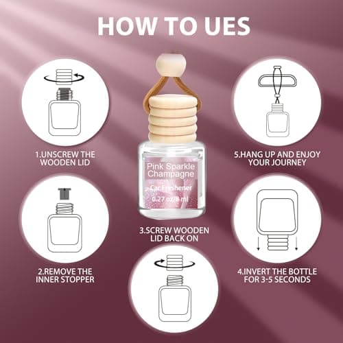 6 Pack Air Freshener Diffuser, Hanging Air Fragrance Essential Oil Diffuser, Car Scents Accessories Cute Car Interior Decor,Car Air Fresheners for Women & Men Gift Cologne Aromatherapy Oil - Thumbnail 5