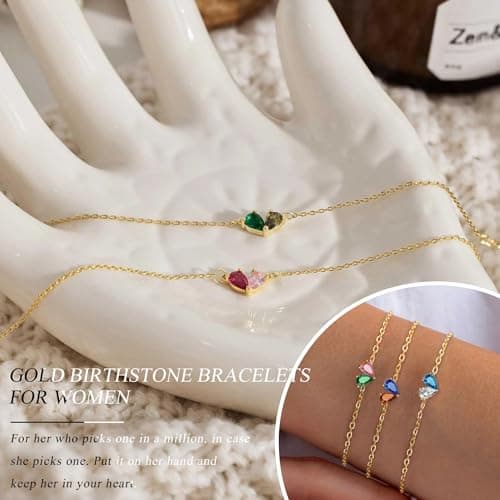 Birthday Gift for Women, Birthstone Bracelets for Women November Birthday Gift Dainty Wife Christmas Gift Ideas Best Friend Christmas Gift Topaz Bracelet - Thumbnail 5