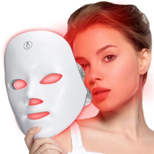 SUERBEATY Red Light Mask For Face, 7-1 Colors Red Light Face Mask, Facial Skincare At Home, Cordless, Portable and Rechargeable - Image 1