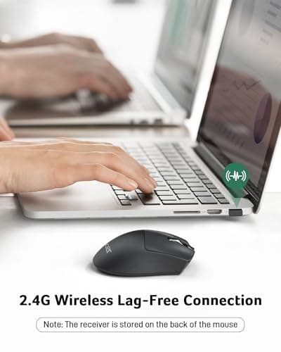 acer Wireless Mouse, 1200 DPI Computer Mouse for Laptop with 2.4GHz USB A Receiver, 5 Buttons Compatible for Windows, macOS, Android (Black) - Thumbnail 3