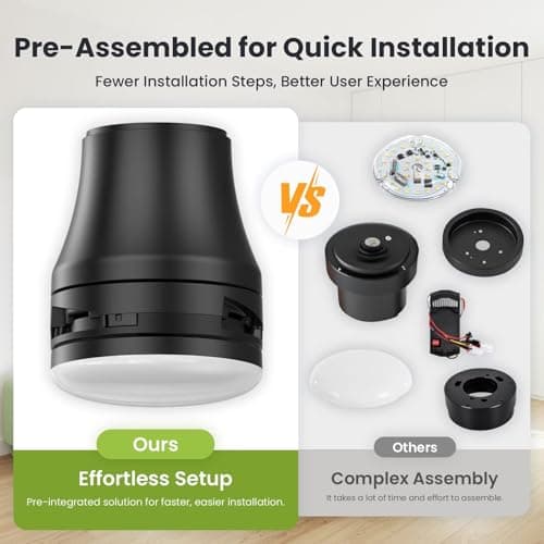 OSTIVE Ceiling Fans with Lights and Remote: 42 Inch Modern Ceiling Fan, Low Profile Flush Mount, Quiet Reversible DC Motor & 3CCT Dimmable LED for Bedroom Living Room Kitchen Indoor Outdoor (Black) - Thumbnail 4
