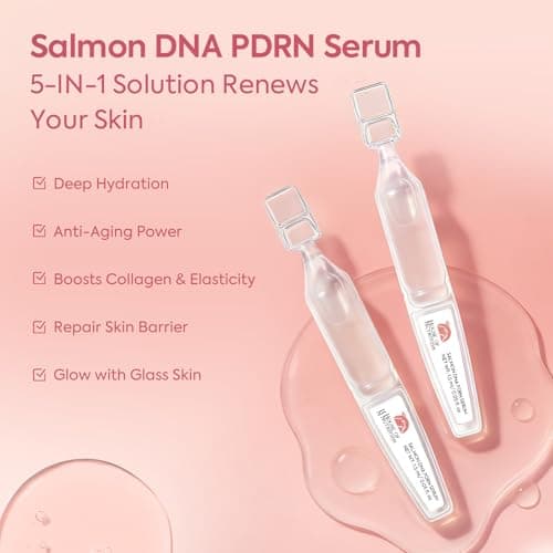 Salmon DNA Serum, 99% PDRN High-Purity Ampoule, Anti-Aging One Day Serum with Recombinant Collagen & Glutathione, Korean Skincare for Wrinkles, Deep Hydration, Firming, Glass Skin, 0.05 fl.oz x 30e - Thumbnail 5