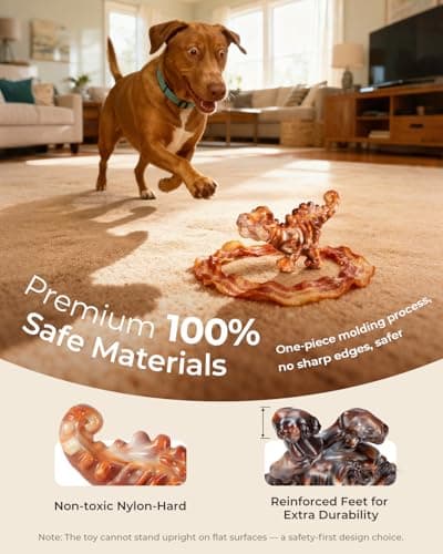 ChienBox 2 Pack Indestructible Dog Chew Toys for Aggressive Chewers: Ultra-Dense Nylon, Bacon Flavor Chew Bones, Heavy Duty Tough Toys for Large Dogs 20-90 lbs, Long Lasting & Keep Them Busy (XL) - Thumbnail 3