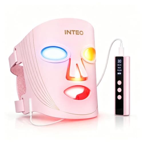 INTEO Red Light Therapy for Face, 3 Modes Portable Led Face Mask Light Therapy with Remote, Infrared Light Mask with Timing Function, Led Light Therapy At Home - Image 1