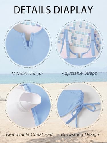 AMAWMW Girls Swimsuits Bikini Set Kids Cutout Bathing Suit Two Piece Girls' Swimwear 7-16 Years, Blue, 15-16 Years - Thumbnail 5