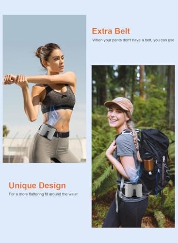 Portable Waist Fan, Wearable 10-Speed Turbo Personal Fan with 20000RPM Motor, 130° Wide Airflow, Rechargeable & Clip-On Design, 40H Long Runtime for Outdoor, Camping, Jobsite, and Travel (Grey) - Thumbnail 4