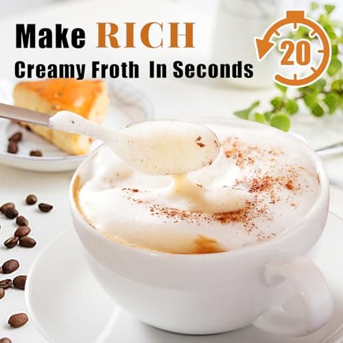 Nahida Baby Blue Milk Frother Wand for Coffee, Frother Handheld Rechargeable Electric Whisk with 3 Heads 3 Speeds Drink Mixer Coffee Frother Foam Maker For Latte, Cappuccino, Hot Chocolate, Egg - Thumbnail 2