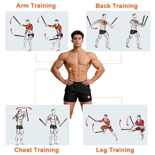 Ropeless Battle Ropes - Load-Adjustable, Slip-Resistant Design, Portable & Easy to Store | Battle Ropes for Home Gym,| Ideal for Fitness Enthusiasts, Beginners & Busy Professionals (Black) - Thumbnail 4