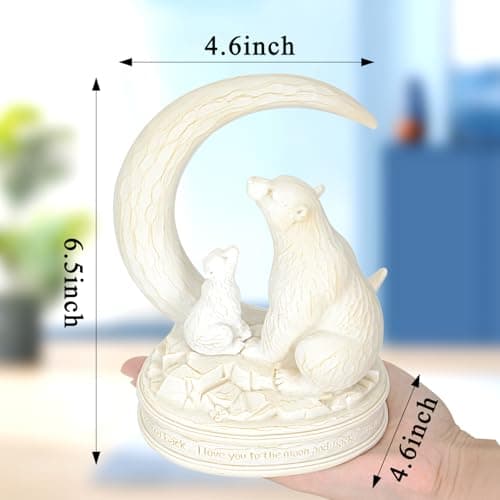 Vofstand Moon and Polar Bear Figurine, White - Thumbnail 3