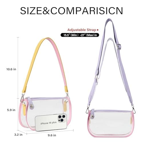 CLUCI Clear Bags for Women,Small Clear Purse,Clear Crossbody Bag,Clear Shoulder Bag for Concerts Sports Events Festivals - Thumbnail 3