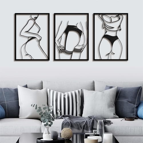 powercarried 3D Metal Wall Art Decor - Moon Girl, Black - Thumbnail 2