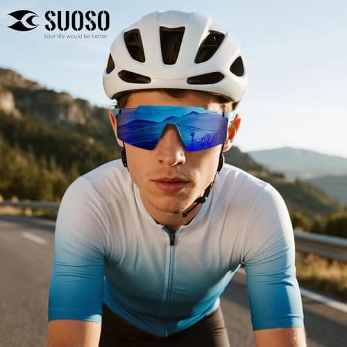 Sports Cycling Glasses for Men: Lightweight UV400 Protection Sunglasses for Women Running Ride Pickleball Fishing TR90 - Thumbnail 6