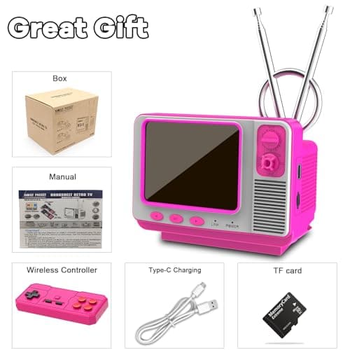 Mini TV Retro Handheld Game Console -JALECO Licensed Classic Games, Portable Gaming Toy with TF Card to Expand 80s 90s Games, Support Two Players & Game Save, Ideal Gift for Boys Girls - Thumbnail 6