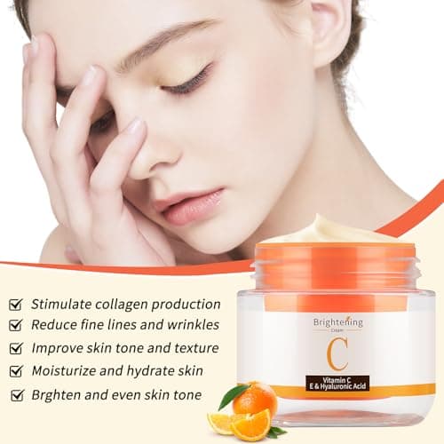 GUOYAOLIFU Vitamin C Face Cream, Vitamin Moisturizer C Creams with Hyaluronic Acid Squalane, V C Cream Face For Fine Lines & Tightening Skin Wrinkles, Antioxidant Firming Cream - Thumbnail 5