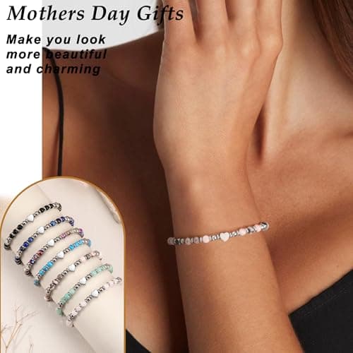 Btysun Christmas Gift for Daughter, Daughter Gifts Beaded Bracelets for Women Christmas Bracelets Gemstone Bracelet Trendy Stuff Stocking Stuffers for Women - Thumbnail 2