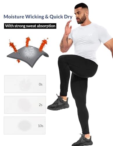 Men’s Compression Shirts Quick Dry, Top Baselayer Short Sleeve Athletic Undershirt, Workout Gym Slimming Undershirt - Thumbnail 6