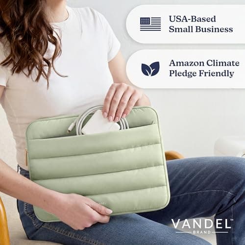 Vandel Puffy Laptop Sleeve Case for 13-14 inch Laptop Sleeve Bag Case 13.3 Inch with Zipper Pocket, Compatible with MacBook Air 13, Pro 14/13 iPad Pro 12.9, HP Dell ASUS, Computer Bag Cover - Thumbnail 2