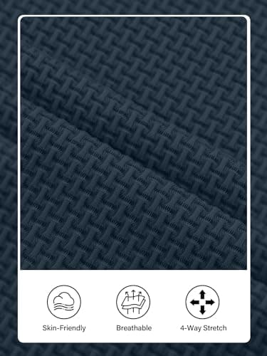 JEMLDL Men's Jacquard Polo Shirts Moisture Wicking Super Stretch Casual Jacquard Collared Short Sleeve Golf Polo Shirts for Men Navy Blue XL - Thumbnail 6